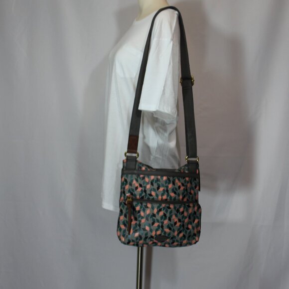 Fossil Morgan North South Leather Geometric Large Travel Messenger shoulder Bag - Picture 2 of 7